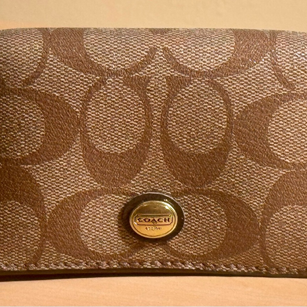 Coach Tan Monogram Card Holder